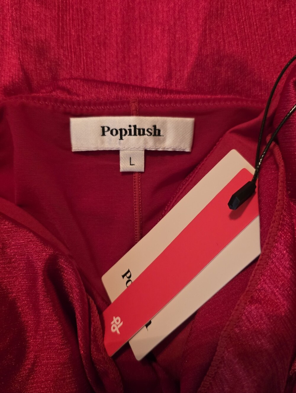 Popilush New Red Satin Shapewear Dress Size L - Picture 3 of 10